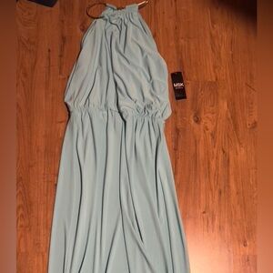 J.B.S. Aqua Dress with Gold Accent